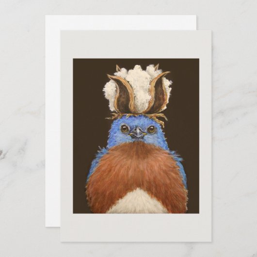 Bean the Eastern bluebird flat card (Front/Back)