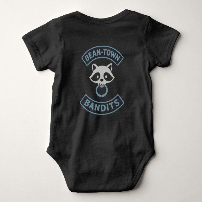 Bean-Town Bandit Blue Baby Bodysuit (Back)