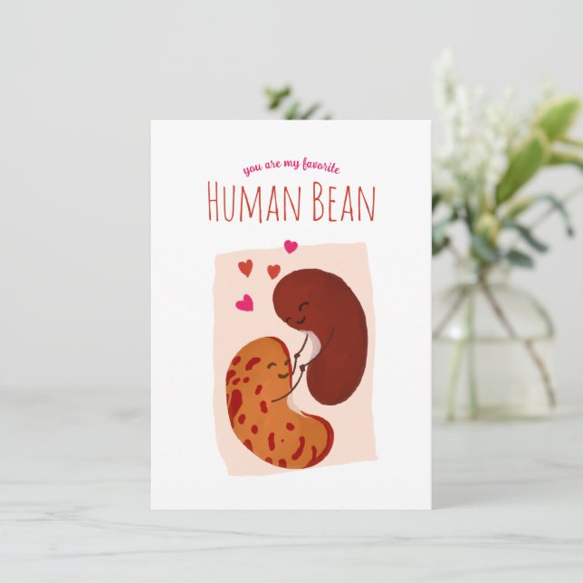 Bean Valentine's Day Card (Standing Front)