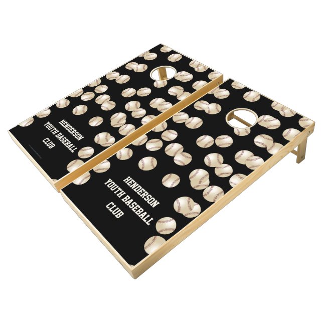 Beanbag Toss, Baseballs, Customized Lawn Game (Angled)