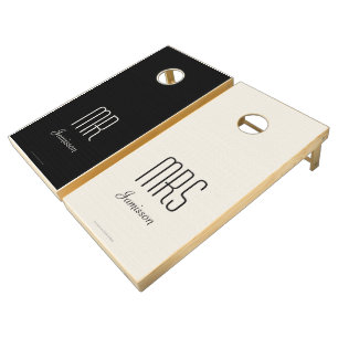 Beanbag Toss Mr & Mrs Black and White Lawn Game