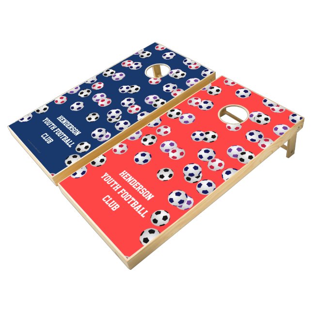 Beanbag Toss, Soccer Balls, Customized Lawn Game (Angled)