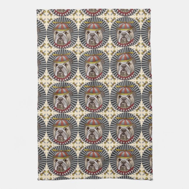 Beanie Bulldog Kitchen Towel (Vertical)