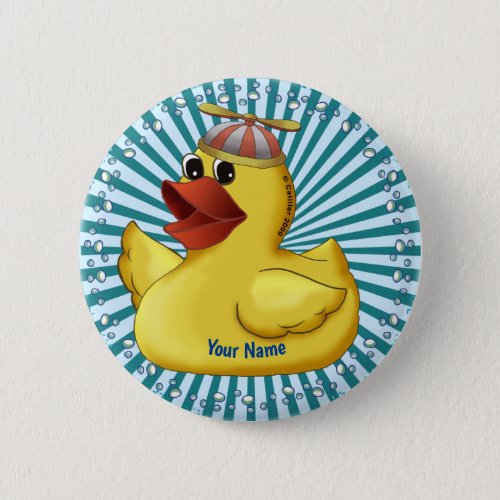 Beanie Hat Rubber Duck  custom name Button