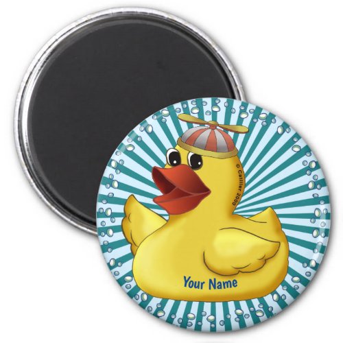 Beanie Hat Rubber Duck  custom name Magnet