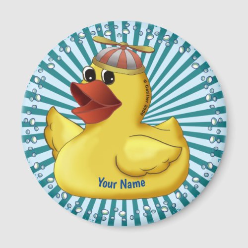 Beanie Hat Rubber Duck   Magnet