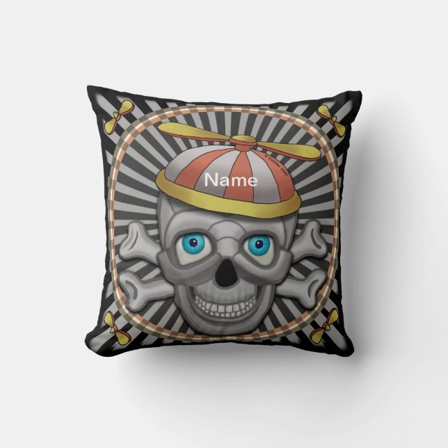 Beanie Hat Skull Throw Pillow (Front)