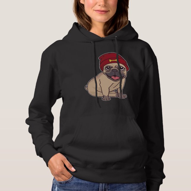 Beanie Pug Classic T-Shirt 459 Hoodie (Front)