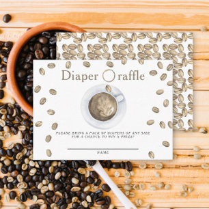 Beans and coffee baby shower diaper raffle  enclosure card