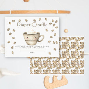 Beans and coffee baby shower diaper raffle enclosure card