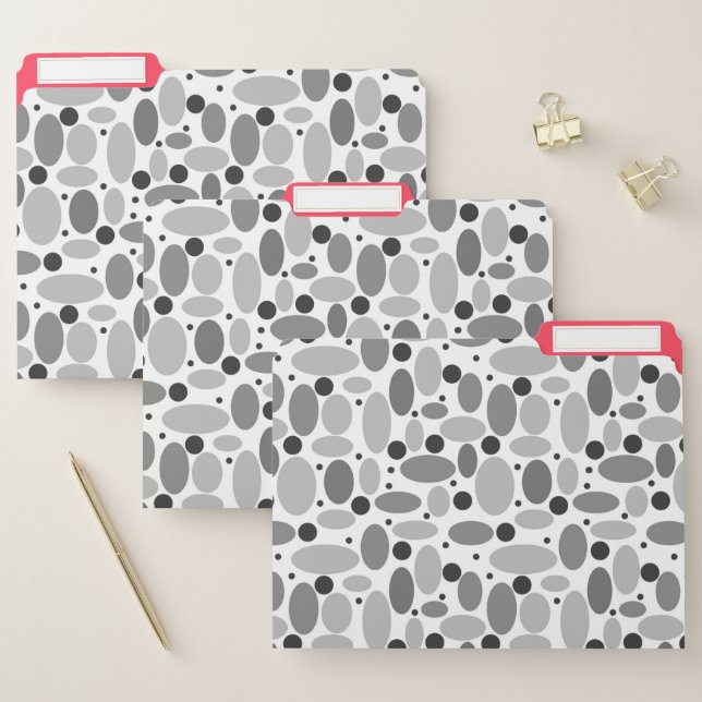 beans and peas retro red grey white pattern file folder (Set)