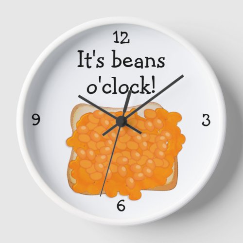 Beans OClock fun food graphic Large Clock