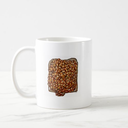 beans on toast painting on mug