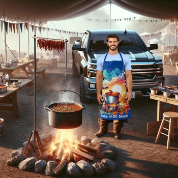 Beans Or No Beans Chili Cooking Cowboy 1 Apron by RODEODAYS at Zazzle