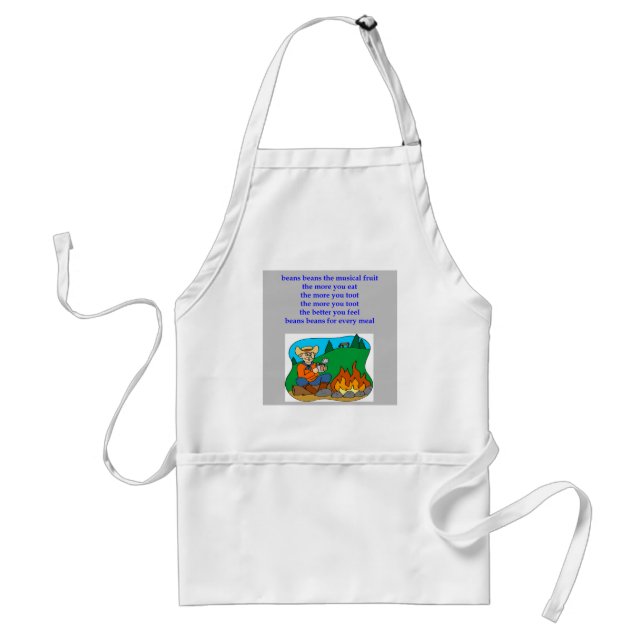 beans the nusical fruit fart rhyme adult apron (Front)