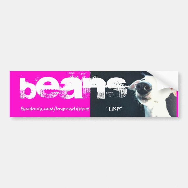 Beans The Whippet Bumper Sticker "LIKE" (Front)