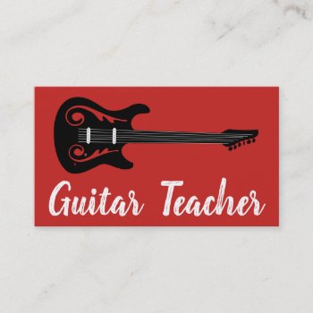 Beantown Guitar Business Card by BarbeeAnne at Zazzle