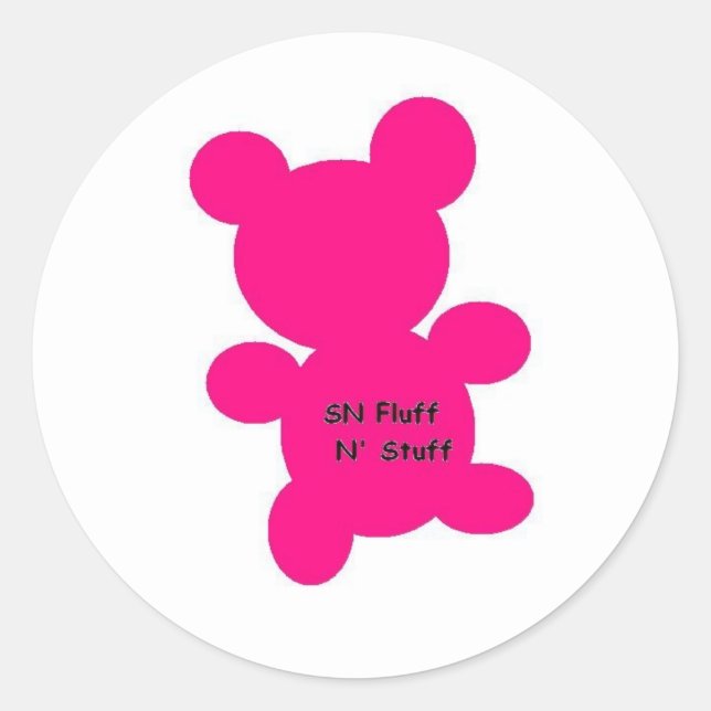 bear3 classic round sticker (Front)