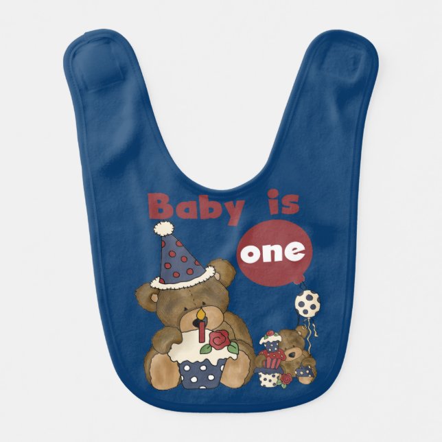 Bear 1st Birthday Bib (Front)