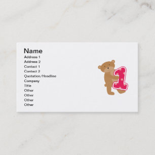 Bear 1st Birthday T-shirts and Gifts Business Card