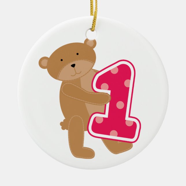 Bear 1st Birthday T-shirts and Gifts Ceramic Ornament (Front)