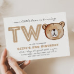 Bear 2nd Birthday Invitations | 2nd Birthday<br><div class="desc">Bear 2nd Birthday Invitation
Ready to be personalized by you!</div>