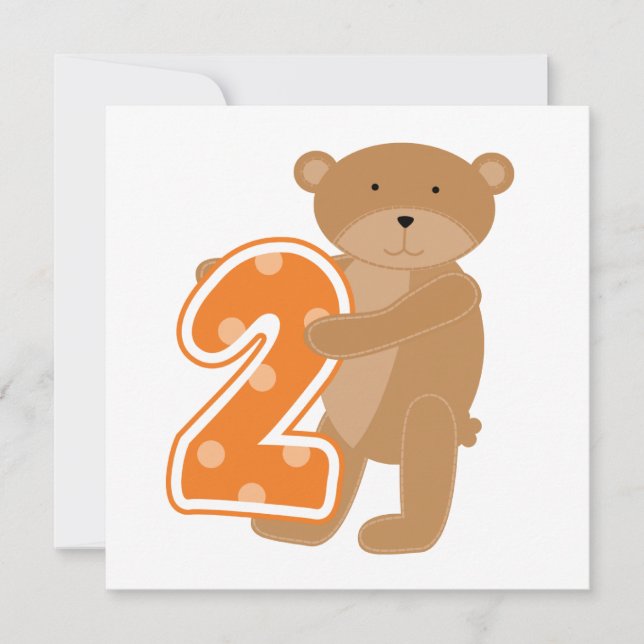 Bear 2nd Birthday T shirts and Gifts Card (Front)