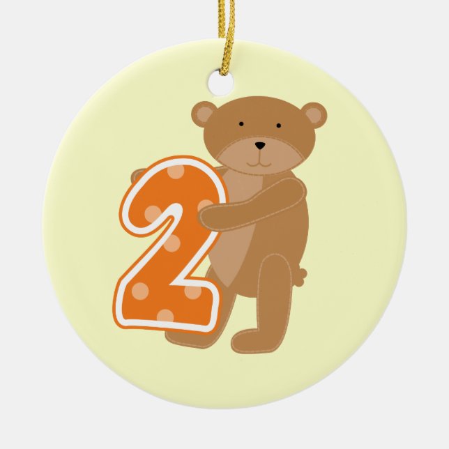 Bear 2nd Birthday T shirts and Gifts Ceramic Ornament (Front)