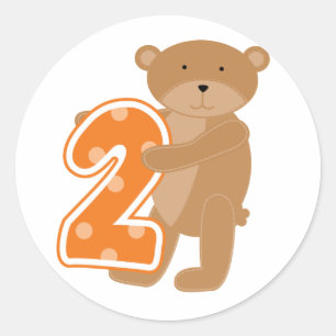 Bear 2nd Birthday T shirts and Gifts Classic Round Sticker