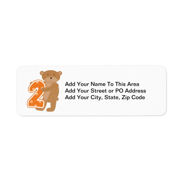 Bear 2nd Birthday T shirts and Gifts Label (Front)