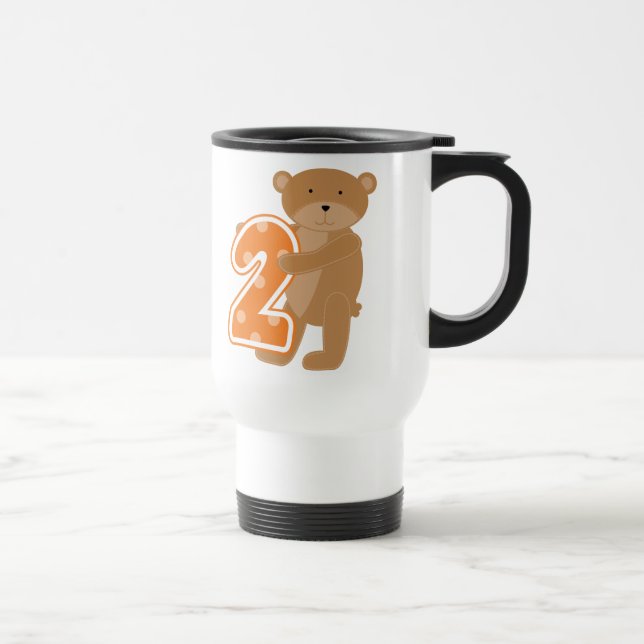 Bear 2nd Birthday T shirts and Gifts Travel Mug (Right)