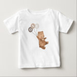 Bear 3 Brown Balloons 1st Birthday Baby T-Shirt<br><div class="desc">A sweet bear holding 3 brown balloons,  ideal for your baby's 1st Birthday outfit! The balloons are neutral toned but you can also change the colour of each one if you prefer. You can also change the 'ONE' letters or delete them.</div>