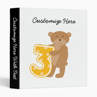Bear 3rd Birthday T-shirts and Gifts Binder