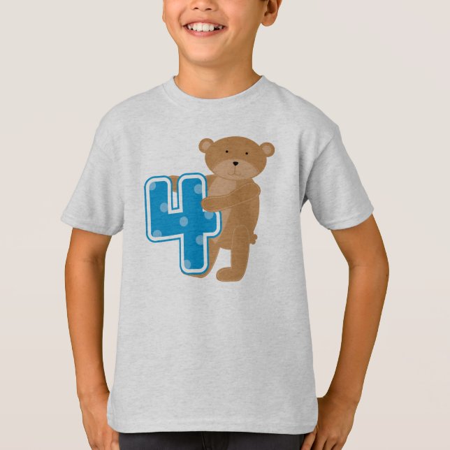 Bear 4th Birthday Tshirts and Gifts (Front)