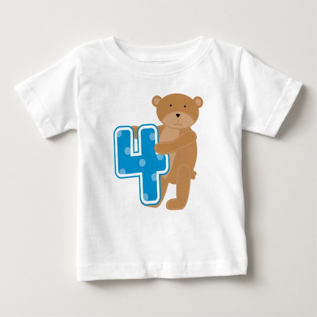 Bear 4th Birthday Tshirts and Gifts (Front)