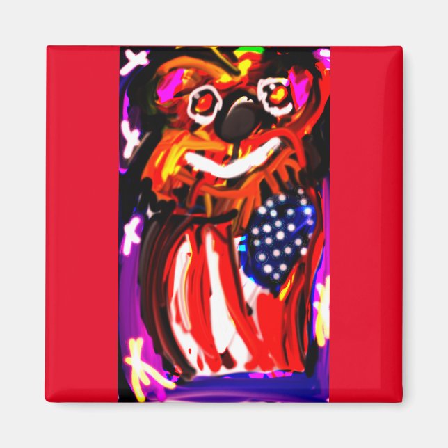 Bear 4TH  July Playing Cards Magnet (Front)