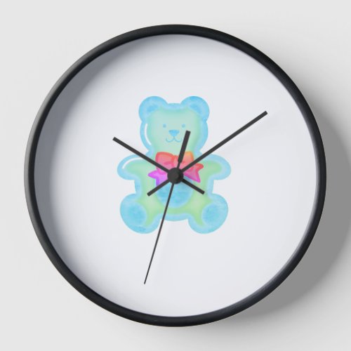 Bear Acrylic Clock with Ribbon