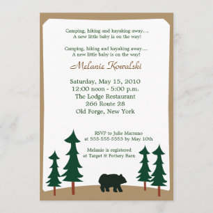 BEAR Adirondack Lodge 5x7 Baby Shower Invitation