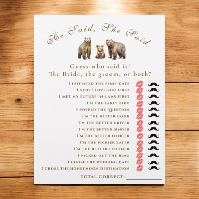 Bear Adventure Mountains  He Said, She Said Flyer (Creator Uploaded)