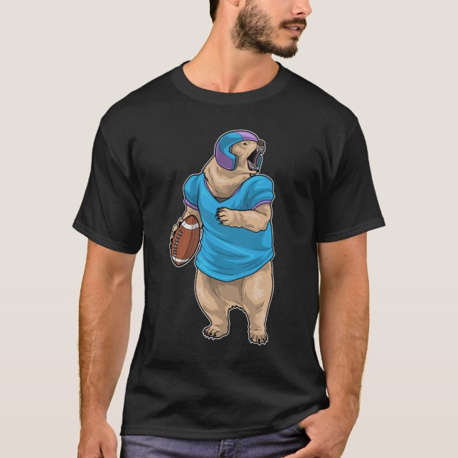 Bear American Football Helmet T-Shirt (Front)