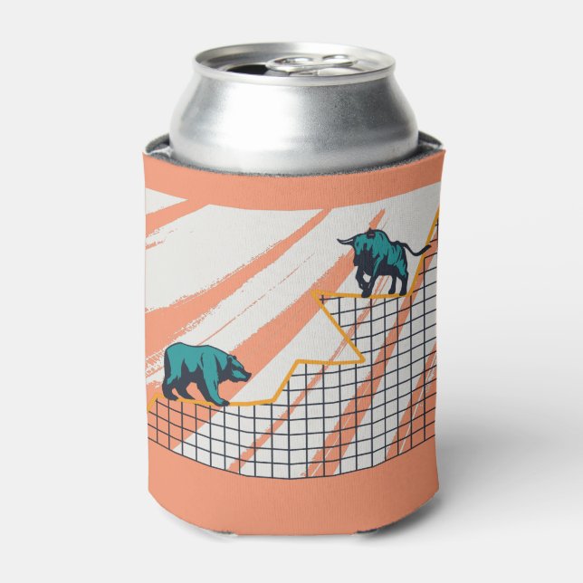 Bear and Bull - Market Chart Can Cooler (Can Front)