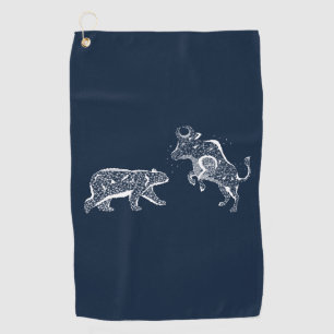Bear and Bull  Wash  Golf Towel