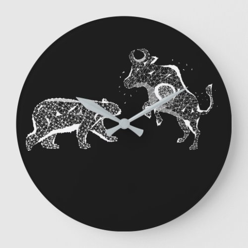 Bear and Bull  Wash   Large Clock