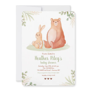 Bear and Bunny Baby Shower Invitation