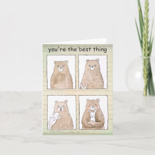Bear and Bunny Happy Couple Anniversary Cute Comic Card
