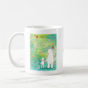 Bear and Bunny in Floral Field with love poem name Coffee Mug