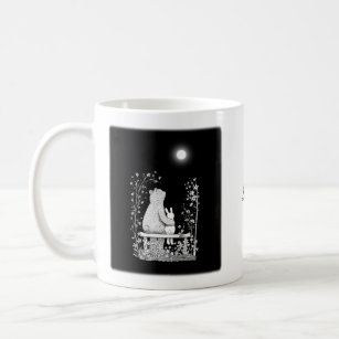 Bear and Bunny in Moonlight Romantic Custom Name Coffee Mug