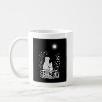 Bear And Bunny In Moonlight Romantic Custom Name Coffee Mug by MiKaArt at Zazzle