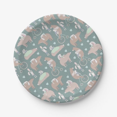 Bear and Bunny Paper Plates