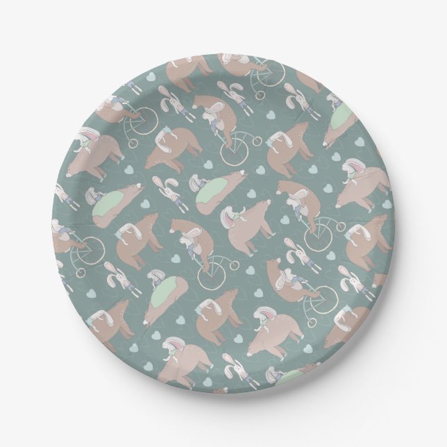 Bear and Bunny Paper Plates (Front)
